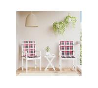 Tuinstoelkussens 2 st 100x50x3 cm oxford stof ruitpatroon rood314152
