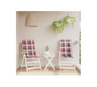 Coussins De Chaise De Jardin 2 Pcs Carreaux Rouges 120x50x3 Cm Vidaxl Rouge