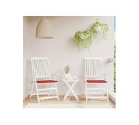 vidaXL Coussins de Chaise de Jardin Lot de 2, Coussin de Siège de Salon, Coussin de Meuble de Terrasse, Coussin d’Assise Extérieur, Rouge 50x50x3cm Tissu Oxford Rouge