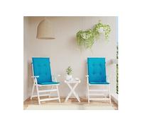 Tuinstoelkussens 2 st hoge rug 120x50x3 cm stof blauw43183