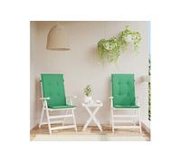 Tuinstoelkussens 2 st hoge rug 120x50x3 cm stof groen43185