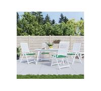 Coussins de Chaise de Jardin Lot de 4, Coussin de Siège de Salon, Coussin de Meuble de Terrasse, Coussin d'Assise Extérieur, Vert 50x50x3 cm Tissu