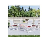 Coussins de Chaise de Jardin Lot de 4, Coussin de Siège de Salon, Coussin de Meuble de Terrasse, Coussin d'Assise Extérieur, Rouge Bordeaux 50x50x3