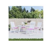 vidaXL Lot de 4 coussins de chaise de jardin antidérapants pour extérieur - Rose 50x50x4 cm (tissu)