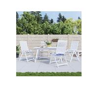 Tuinstoelkussens 4 st gestreept 40x40x3 cm stof wit en blauw361012