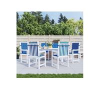 vidaXL Lot de 6 Coussins de Chaise de Jardin à Dossier Bas, Coussins de Siège de Patio, Coussins de Canapé de Jardin, Coussins d'Assise Extérieur, Bleu Royal Bleu