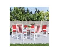 Lot de 6 Coussins de Chaise de Jardin à Dossier Bas, Coussins de Siège de Patio, Coussins de Canapé de Jardin, Coussins d'Assise Extérieur, Rouge