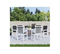 Lot de 6 Coussins de Chaise de Jardin à Dossier Bas, Coussins de Siège de Patio, Coussins de Canapé de Jardin, Coussins d'Assise Extérieur, Noir