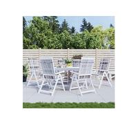 Coussins de Chaise de Jardin à Dossier Haut Lot de 6, Coussin de Siège de Salon, Coussin de Meuble de Terrasse, Coussin d'Assise Extérieur, Carreaux