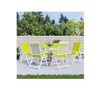 Tuinstoelkussens 6 st hoge rug 120x50x3 cm stof heldergroen314121
