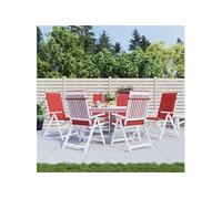 Tuinstoelkussens 6 st hoge rug 120x50x3 cm stof rood314110