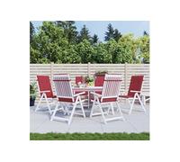 Vidaxl Coussins De Chaise De Jardin 6 Pcs Rouge Bordeaux 120x50x3 Cm