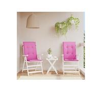 Tuinstoelkussens hoge rugleuning 2 st 120x50x3 cm stof roze361268