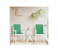 Lot de 2 Coussins de Chaise de Jardin à Dossier Bas, Coussins de Siège de Patio, Coussins de Canapé de Jardin, Coussins d'Assise Extérieur, Vert