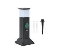 vidaXL Colonne de prise d'extérieur avec lampe et piquet à 2 voies