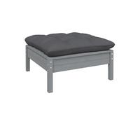 vidaXL Tuinvoetenbank met antracietkleurig kussen grenenhout grijs806642 G