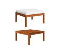 Vidaxl Repose-Pied De Jardin Avec Coussin Bois D'acacia Massif