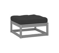 Bois de Pin Massif Salon de Jardin 2 pcs avec Coussins Noir Mobilier vidaXL