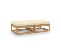 Vidaxl Repose-Pieds De Jardin Avec Coussins 2 Pcs Bois De Pin Solide