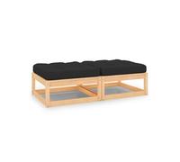 Vidaxl Repose-Pieds De Jardin Avec Coussins 2 Pcs Pin Massif