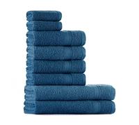 Tuiste Lot de Serviette de Bain Bleu Pétrole, 2X Drap de Bain (70x140), 4X Serviette de Toilette 50x90, 2X Petite Serviette Essuie Main (30x50), Salle de Bain, Grande Linge de Bain, Serviette éponge