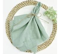 TUITA 10/20/50pcs Sauge Vert Usine Serviettes en Tissu Coton Tissu Serviette Gaze Serviettes De Table Ensemble Décoration De Mariage
