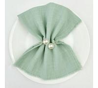 TUITA 10/20/50pcs Sauge Vert Usine Serviettes en Tissu Coton Tissu Serviette Gaze Serviettes De Table Ensemble Décoration De Mariage