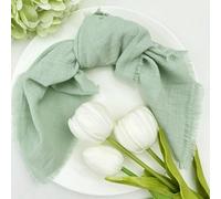 TUITA 10/20/50pcs Sauge Vert Usine Serviettes en Tissu Coton Tissu Serviette Gaze Serviettes De Table Ensemble Décoration De Mariage