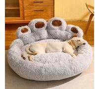 TUITA Lit Rond pour Chien et Chat, Grand Tapis pour Animaux de Compagnie, Longue Peluche, Sommeil Profond, Chaud, en Forme de Patte d'ours, Coussin Super Doux, Lits calmes