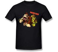 tuita Men's Donkey Kong Eat Banana T Shirt Black M