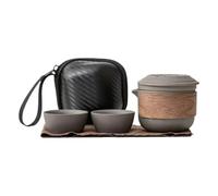 TUITA Service à thé de Voyage Portable pour l'extérieur avec Tasses à thé en céramique résistantes aux Hautes températures