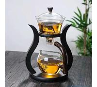 TUITA Service à thé en Verre résistant à la Chaleur, dérivation d'eau magnétique, Bol à Couvercle Rotatif, Machine à thé Automatique, théière Kungfu paresseuse pour Boire