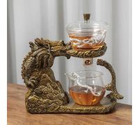 TUITA Service à thé en Verre Théière Automatique Infuseur à thé Dérivation d'eau magnétique Résistant à la Chaleur Thé Kungfu Boire du thé Dragon Tea Maker