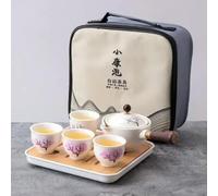 TUITA Service à thé Semi-Automatique, théière rotative en céramique, Service à thé Kung Fu, Service à thé de Voyage Portable, théière à poignée latérale, Service à thé Chinois