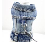 TUITA Veste en Jean pour Chien, T-Shirt en Denim Bleu pour Chiot, vêtements lavables pour Animaux de Compagnie, vêtements Cool pour Petits et Moyens Chiens, Gilet de Cowboy, vêtements pour Chats