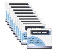 TUKA [10x] A4 Présentoirs de Table, Double Face, avec Base Plate, Paysage A4 Porte Menu Transparent Acrylique, Porte-Brochures Support de Présentation Réception Foires, TKD8204-A4-10x