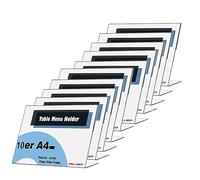 TUKA 10X Présentoirs de Table A4 Paysage, Acrylique 2,5mm d'épaisseur, Transparent L-Stand Inclinés Porte-Brochures Porte Menu Support de Présentation pour Bureau Réception Foires, TKD8201-A4-10x
