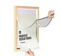 TUKA [1x] Cadre Bois Nature à Documents, A3 Cadre Interchangeable avec Acrylique Couverture et Fermeture Magnétique, Auto-adhésif Cadre Mural à Poser Affiche Photo, Changement Rapide, TKD8401-A3-1X