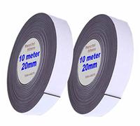 TUKA 20m x 20mm Magnétique Ruban Auto-adhésif, Flexible Autocollante Bande d'aimant, Rouleau Magnétique Adhésif pour Aimanter Photos Signes Pictogrammes Cartes DIY, Retaillable 2x10m TKD9035-2cm