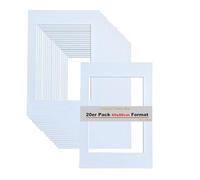 TUKA 20x Passe-Partout 60x80 cm, Ouverture 40x60 cm, Blanc, 1 mm d'épaisseur Passepartout sans Acide Résistant au Vieillissement pour l'encadrement Photos Affiches Impressions d'art, TKD9100