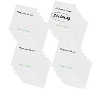 TUKA 24x A3 Feuille Magnétique pour la Découpe, Inscriptibles et Effaçable, Film Aimant Flexible Plaque magnétique, pour Tableau Blanc, Étiquette Magnétique, Affiche, Lot de 24 en Blanc, TKD9041