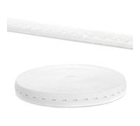 TUKA 30 Mètre x 20mm Elastique Bandes avec boutonnière à coudre, Plates Élastique Bandes de Ruban pour Pantalon Ceintures, Maternité Vêtements, vêtements personnalisés, DIY, Blanc TKB5091-white
