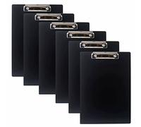TUKA 6x A4 Porte-bloc en Aluminium, avec Pince, Haute Résistant Planchettes en Aluminium de Haute Qualité, Idéal pour le Travail Quotidien, Clip Planches 6er Pack en Couleur Noire, TKD8025-black-6x