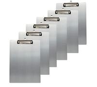 TUKA 6x A4 Porte-bloc en Aluminium, avec Pince, Haute Résistant Planchettes en Aluminium de Haute Qualité, Idéal pour le Travail Quotidien, Clip Planches 6er Pack en Couleur Grise, TKD8025-grey-6x