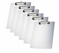 TUKA 6x A4 Porte-bloc en Aluminium, avec Pince, Haute Résistant Planchettes en Aluminium de Haute Qualité, Idéal pour le Travail Quotidien, Clip Planches 6er Pack en Couleur Argent, TKD8025-silver-6x