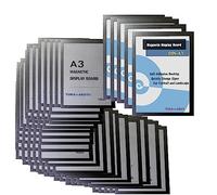 TUKA-i-AKUT 100x A3 Cadre d'affichage Magnétique, Adhésif pour Signe Enseignes, Pochette Cadre d'infNoirmation Fermeture Magnétique, PNoirte Affiche, Sachet de 100 Couleur Noir TKD8400-A3-100x