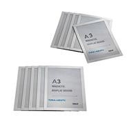 TUKA-i-AKUT 10x A3 Cadre d'affichage Magnétique, Adhésif pour Signe Enseignes, Pochette Cadre d'infArgentmation Fermeture Magnétique, PArgentte Affiche, Sachet de 10 Couleur Argent, TKD8400-A3-10x