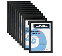 TUKA-i-AKUT 10x A4 Cadre à Clipser en Aluminium, Profilé Aluminium 25 mm Cadre pour Affiche Photo Poster, Cadre d'Affichage avec Vitre de Protection, Matériel de Fixation Noir Couleur TKD8420-A4-10X