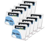 TUKA-i-AKUT 10X A4 Paysage Support de Table en Acrylique, Fermeture Magnétique, Support Publicitaire Incliné Forme L pour Brochures Photos Panneaux Carte menu, Transparent TKD8242-A4-10x