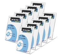 TUKA-i-AKUT 10X A5 Portrait Support de Table en Acrylique, Fermeture Magnétique, Support Publicitaire Incliné Forme L pour Brochures Photos Panneaux Carte menu, Transparent TKD8242-A5-10x